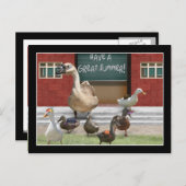 学校を出て、先生ガチョウの小さなアヒル ポストカード (正面/裏面)