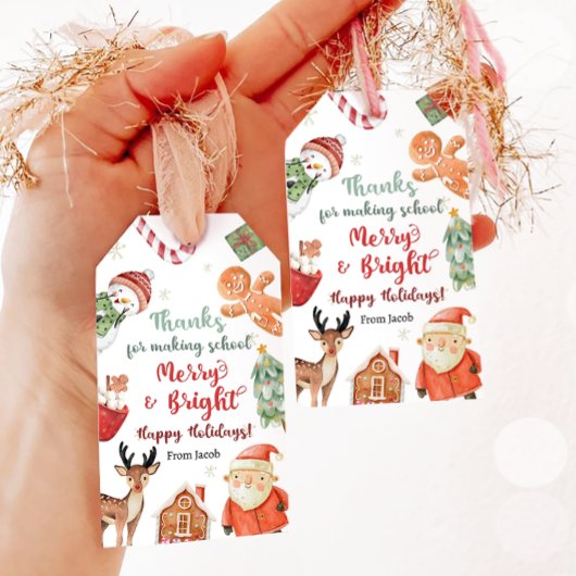 学校を明るく楽しくしてくれてありがとう ギフトタグ