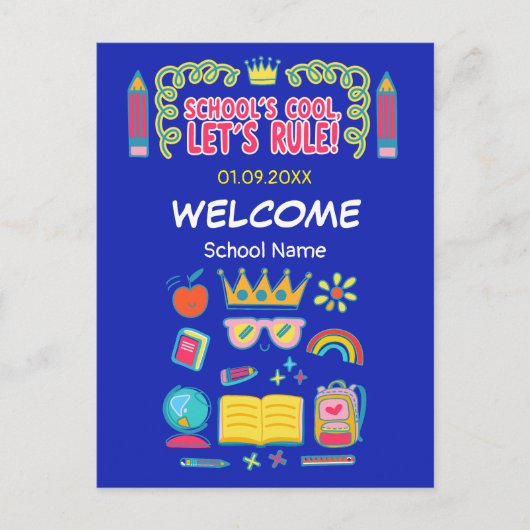 "学校を楽しもう" モチベーション名言 ポストカード (正面)