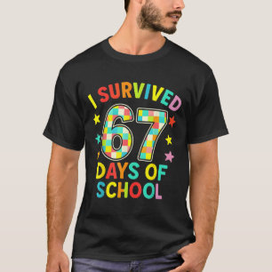 学校を67日間乗り切ったよ ローマ数字6と7のミーム キッズT Tシャツ