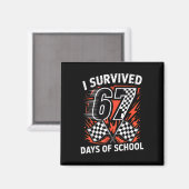 学校を67日間乗り切った 六七おもしろTシャツ レーシング マグネット (正面/裏面)