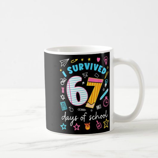 学校を６７日間生き残った６・７のミーム教師 コーヒーマグカップ (右)