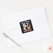 学校を67日乗り切ったぜ スクエアシール (封筒)