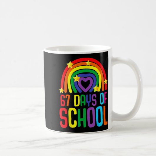 学校を67日間乗り切った面白いミーム 学生 Tシャツ コーヒーマグカップ (右)