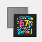 学校を67日間乗り切った!おもしろい67のミーム 学生 マグネット (正面/裏面)