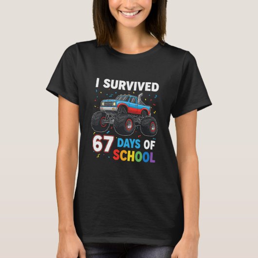 学校を67日間乗り切った 六七 めめぇ Tシャツ (正面)