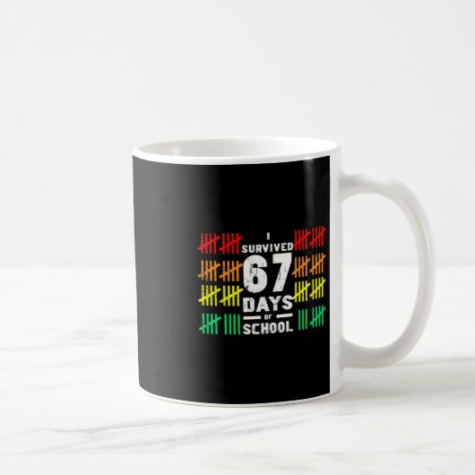 学校を67日間生き延びた！面白い67のミーム キッズ服 コーヒーマグカップ (右)