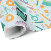 学校アイテムパターン ラッピングペーパー (ロールコーナー)