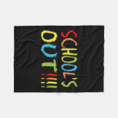 学校アウト1 フリースブランケット (正面(横))