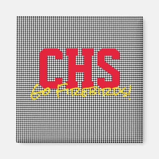 学校イニシャルスポーツチーム名ファンおもしろい マグネット (正面)