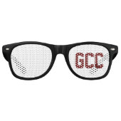 学校イニシャルチームスピリットスポーツ学生おもしろい レトロサングラス (正面)