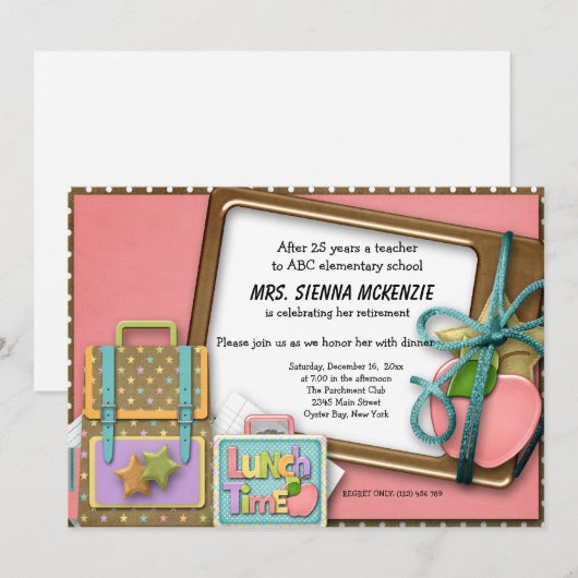 学校イベント 招待状 (正面/裏面)