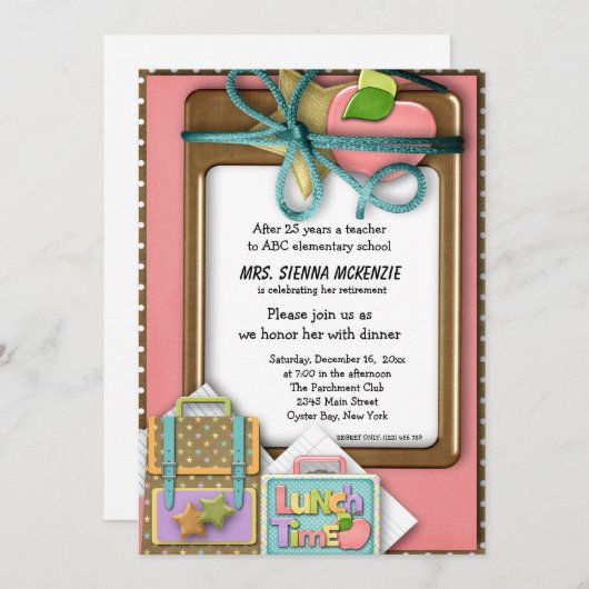 学校イベント 招待状 (正面/裏面)