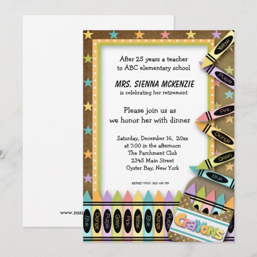 学校イベント 招待状 (正面/裏面)