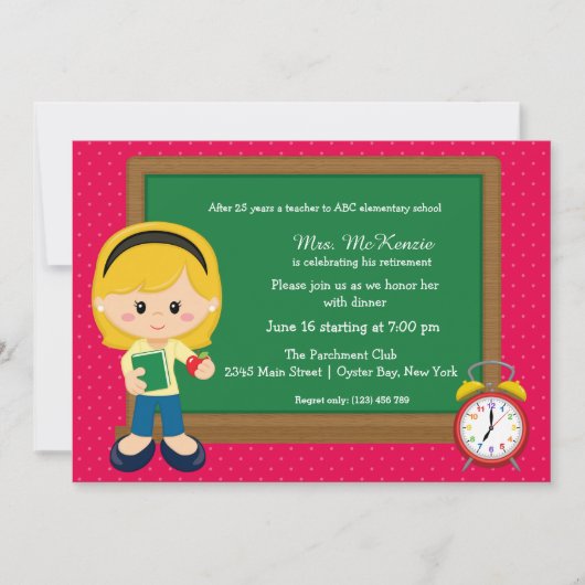 学校イベント*背景色の選択 招待状 (正面)