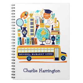 学校イラストレーション名前をカスタムする手帳 ノートブック