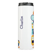 学校イラスト名前をカスタムするタンブラー タンブラー (裏面)