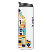 学校イラスト名前をカスタムするタンブラー タンブラー (回転右)