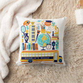 学校イラスト名前をカスタムする装飾用クッション クッション (ブランケット)
