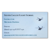 学校インストラクターパイロットヘリコプター飛行 マグネット名刺 (正面)