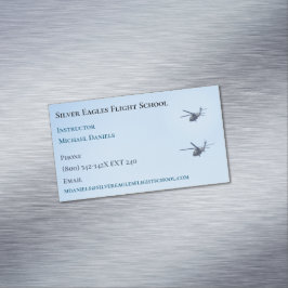 学校インストラクターパイロットヘリコプター飛行 マグネット名刺