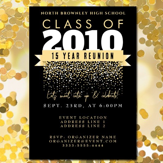 学校エレガント懇親会デザイン 招待状