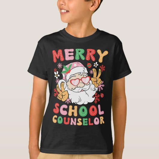 学校カウンセメリールのクリスマススクールのカウンセリング Tシャツ (正面)
