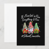 学校カウンセラー 面白い すべては大丈夫 クリスマス 招待状 (正面/裏面)