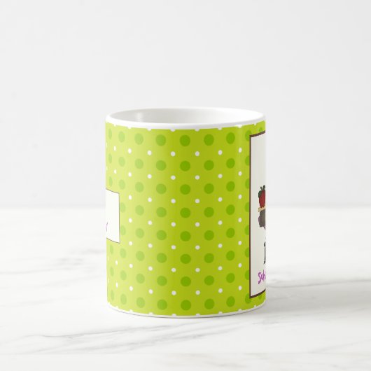 学校カッコいいだ！彼女の机の新学期 コーヒーマグカップ (中央)