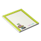 学校カッコいいだ!彼女の机の新学期 ノートパッド (アングル)