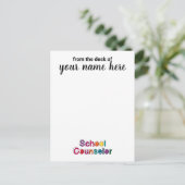 学校カパーソナライズされたウンセラーのノート ポストカード (スタンド正面)