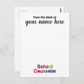 学校カパーソナライズされたウンセラーのノート ポストカード (正面/裏面)