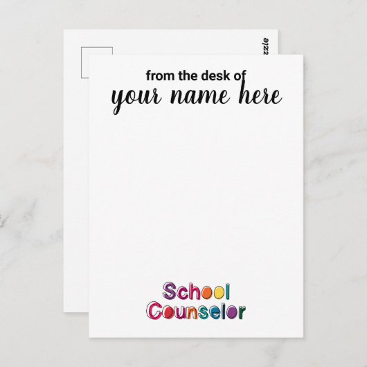 学校カパーソナライズされたウンセラーのノート ポストカード (正面/裏面)