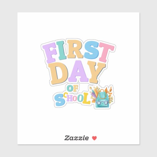 学校カラフルの初日のビニールのシール シール (シート)