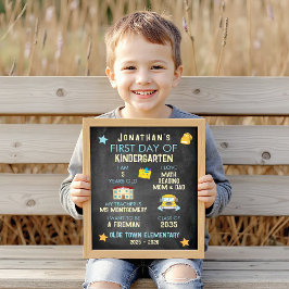 学校カラフルの初日の標識 ポスター