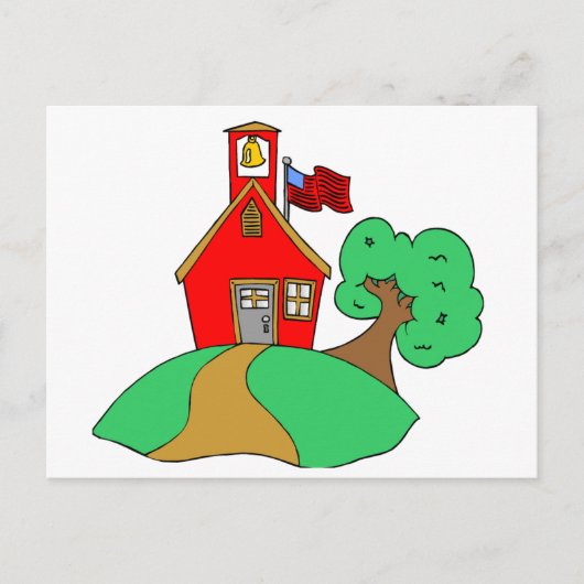 学校カラフルスケッチ ポストカード (正面)