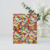 学校カラフルテーマスクラップブック背景紙 (スタンド正面)