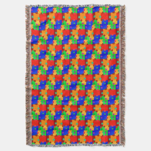 学校カラフルパズルブランケット スローブランケット (正面縦)