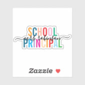 学校カラフル主スクリプパーソナライズされたト名 シール (シート)