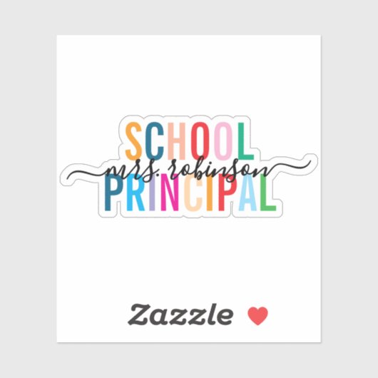 学校カラフル主スクリプパーソナライズされたト名 シール (シート)