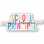 学校カラフル主スクリプパーソナライズされたト名 シール (正面)