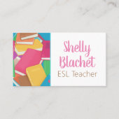 学校カラフル本ESL先生外国語 名刺 (正面)