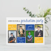 学校カラーの卒業パーティー 招待状 (スタンド正面)