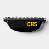 学校カラーイニシャル チェック柄 チーム 楽しい ファニーパック (レイダウン)