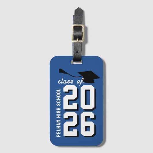 学校カラーカスタマイズ卒業記念品 ラゲッジタグ (正面縦)