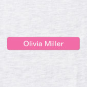 学校キャンプデイケア用の紫ピンクの名前ラベル ラベル (デザイン1)