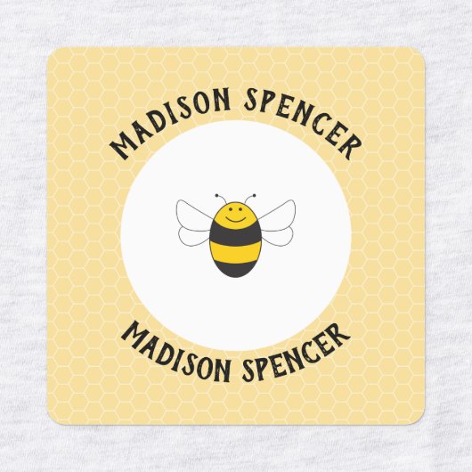 学校キャンプ保育園のビーネームのアイロン ラベル (デザイン1)