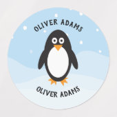 学校キャンプ保育園の防水ペンギンラベル ラベル (デザイン2)