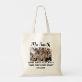 学校クラスの写真感謝していあなたの先生ギフト トートバッグ (裏面)