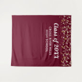 学校クラス年写真背景カスタム色 タペストリー (正面(横))